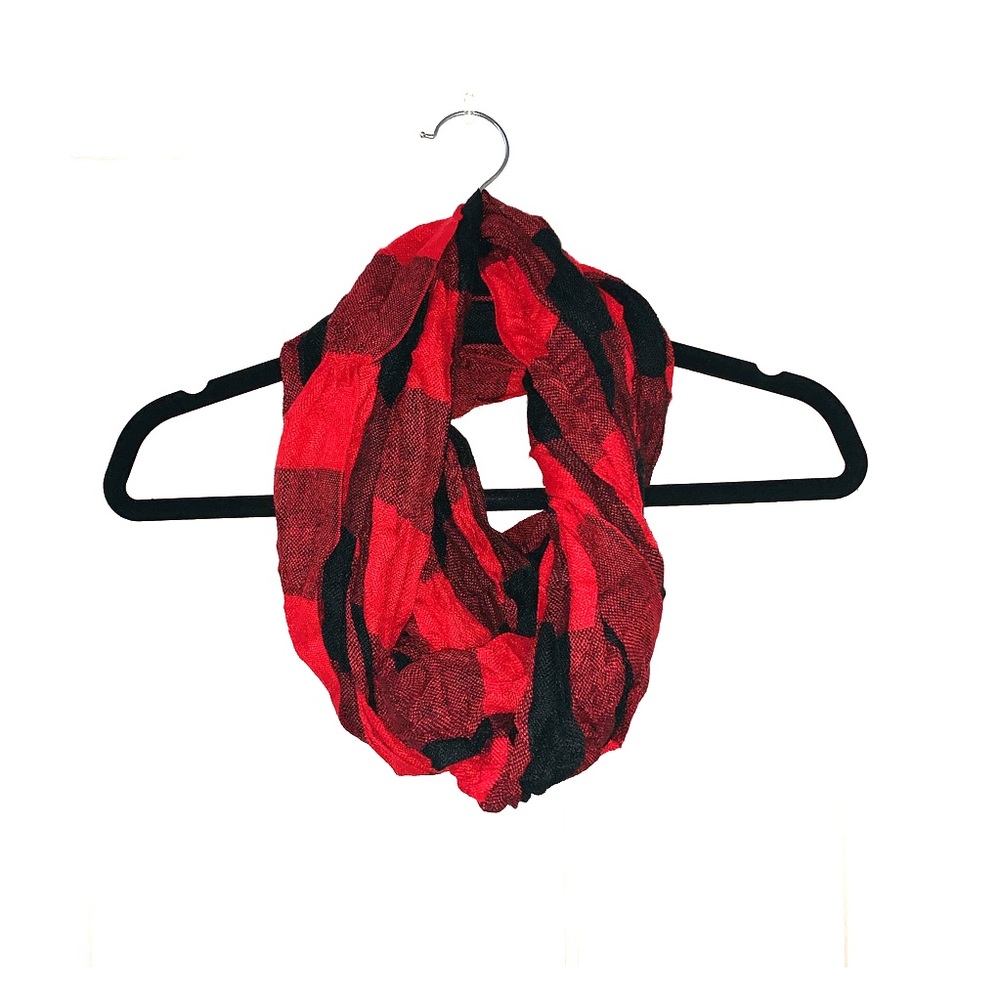 Black and red plaid scarf